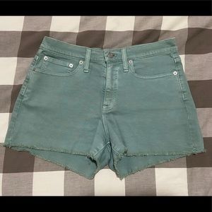 Sea foam green denim shorts